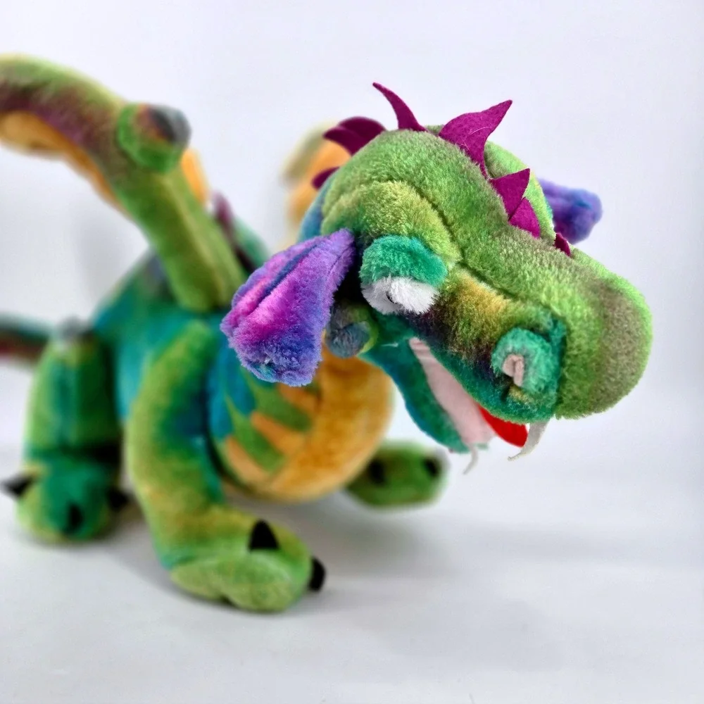 Melissa & Doug Cuddle Dragon Plush Stuffed Animal Green Purple Retired 2121 EUC